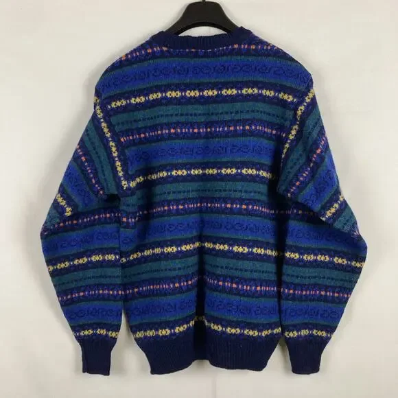 Brooks Brothers Fair Isle Wool Sweater Mens L Made In UK Nordic - Picture 4 of 12